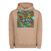 Pigment Burro western turquoise thunderbird seamless pattern Urban Hoodie - HRA Design Shop