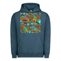Pigment Midnight Navy western turquoise thunderbird seamless pattern Urban Hoodie - HRA Design Shop