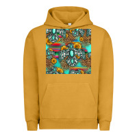 Pigment Peanut Butter western turquoise thunderbird seamless pattern Urban Hoodie - HRA Design Shop