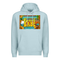 Blue Mist beach babe skinny metal can holder Premium Hoodie - HRA Design Shop