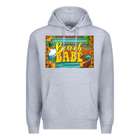 Heather Grey beach babe skinny metal can holder Premium Hoodie - HRA Design Shop