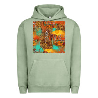 Pigment Oil Green western skeleton seamless pattern Urban Hoodie - HRA Design Shop