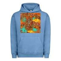 Pigment Pebble Blue western skeleton seamless pattern Urban Hoodie - HRA Design Shop