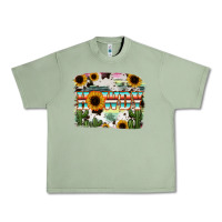 Oil Green Howdy Serape And Sunflower Urban Heavy Tee - RanaPortraitStore