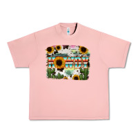 Salmon Howdy Serape And Sunflower Urban Heavy Tee - RanaPortraitStore