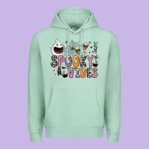 Spooky Vibes Premium Hoodie Designed By Cowhidedigitalart