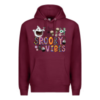 Burgundy spooky vibes Premium Hoodie - CowhideDigitalArt