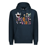 Navy spooky vibes Premium Hoodie - CowhideDigitalArt