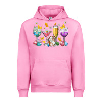 Fuchsia Pink Easter wine glasses Easter Day Urban Hoodie - Neo Western