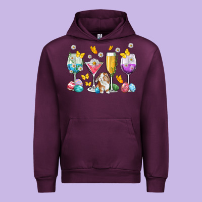 Easter Wine Glasses Easter Day Urban Hoodie Designed By Neo Western