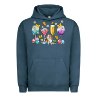 Pigment Midnight Navy Easter wine glasses Easter Day Urban Hoodie - Neo Western