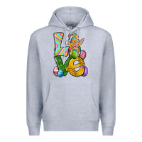Heather Grey Love gnome Easter Premium Hoodie - Neo Western