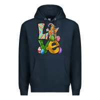 Navy Love gnome Easter Premium Hoodie - Neo Western