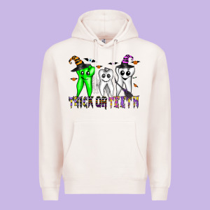 Trick Or Teeth Premium Hoodie Designed By Cowhidedigitalart