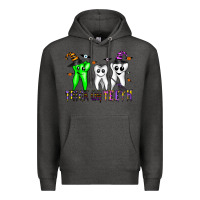 Charcoal Heather trick or teeth Premium Hoodie - CowhideDigitalArt