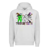 Dove Grey trick or teeth Premium Hoodie - CowhideDigitalArt