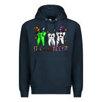 Navy trick or teeth Premium Hoodie - CowhideDigitalArt