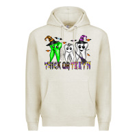 Oatmeal Heather trick or teeth Premium Hoodie - CowhideDigitalArt