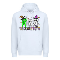White trick or teeth Premium Hoodie - CowhideDigitalArt