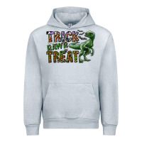Heather Grey Trick RAWR Treat Urban Hoodie - CowhideDigitalArt