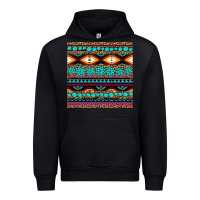Black aztec turquoise gemstone seamless pattern Urban Hoodie - HRA Design Shop