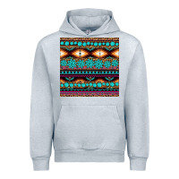 Heather Grey aztec turquoise gemstone seamless pattern Urban Hoodie - HRA Design Shop