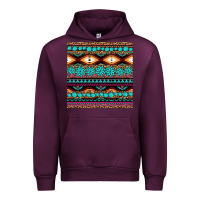 Mauve Wine aztec turquoise gemstone seamless pattern Urban Hoodie - HRA Design Shop