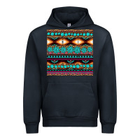 Navy aztec turquoise gemstone seamless pattern Urban Hoodie - HRA Design Shop