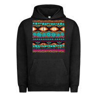 Pigment Black aztec turquoise gemstone seamless pattern Urban Hoodie - HRA Design Shop