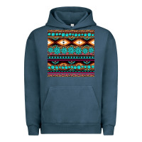 Pigment Midnight Navy aztec turquoise gemstone seamless pattern Urban Hoodie - HRA Design Shop