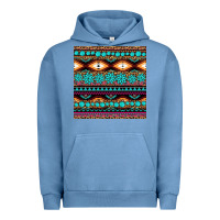 Aztec Turquoise Gemstone Seamless Pattern Urban Hoodie | Teevron