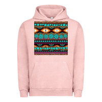 Pigment Salmon aztec turquoise gemstone seamless pattern Urban Hoodie - HRA Design Shop
