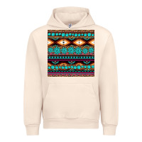 Sandshell aztec turquoise gemstone seamless pattern Urban Hoodie - HRA Design Shop