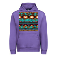 Tulip aztec turquoise gemstone seamless pattern Urban Hoodie - HRA Design Shop