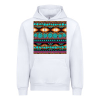 White aztec turquoise gemstone seamless pattern Urban Hoodie - HRA Design Shop