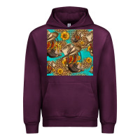 Mauve Wine western boots and hat seamless pattern Urban Hoodie - HRA Design Shop