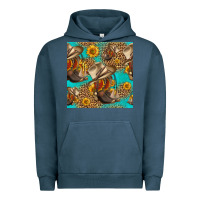 Pigment Midnight Navy western boots and hat seamless pattern Urban Hoodie - HRA Design Shop