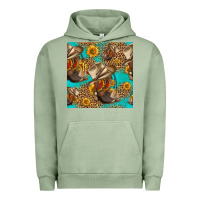 Pigment Oil Green western boots and hat seamless pattern Urban Hoodie - HRA Design Shop