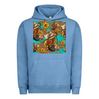 Pigment Pebble Blue western boots and hat seamless pattern Urban Hoodie - HRA Design Shop