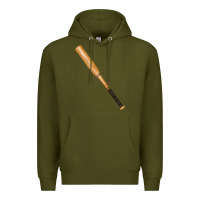 Army Green wooden softball bat Premium Hoodie - FaDigitalArtStudio
