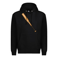 Black wooden softball bat Premium Hoodie - FaDigitalArtStudio