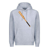 Heather Grey wooden softball bat Premium Hoodie - FaDigitalArtStudio