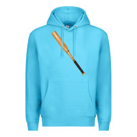 Ocean Blue wooden softball bat Premium Hoodie - FaDigitalArtStudio