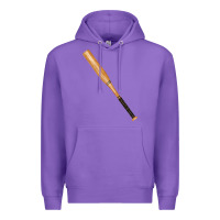 Purple wooden softball bat Premium Hoodie - FaDigitalArtStudio