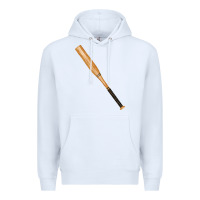 White wooden softball bat Premium Hoodie - FaDigitalArtStudio