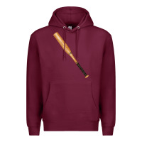 Burgundy wooden softball bat Premium Hoodie - FaDigitalArtStudio
