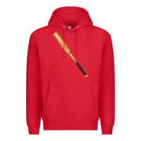 Red wooden softball bat Premium Hoodie - FaDigitalArtStudio