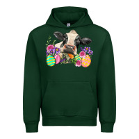Forest Green Happy Easter Cow Easter Day Urban Hoodie - Neo Western