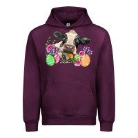 Mauve Wine Happy Easter Cow Easter Day Urban Hoodie - Neo Western