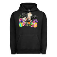 Pigment Black Happy Easter Cow Easter Day Urban Hoodie - Neo Western